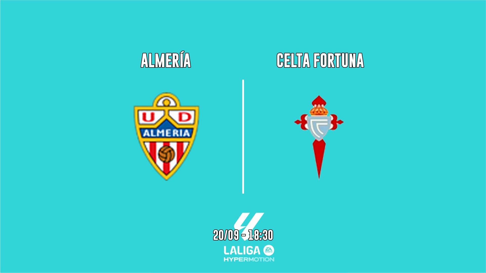 Cartel del partido Almería vs Celta Fortuna