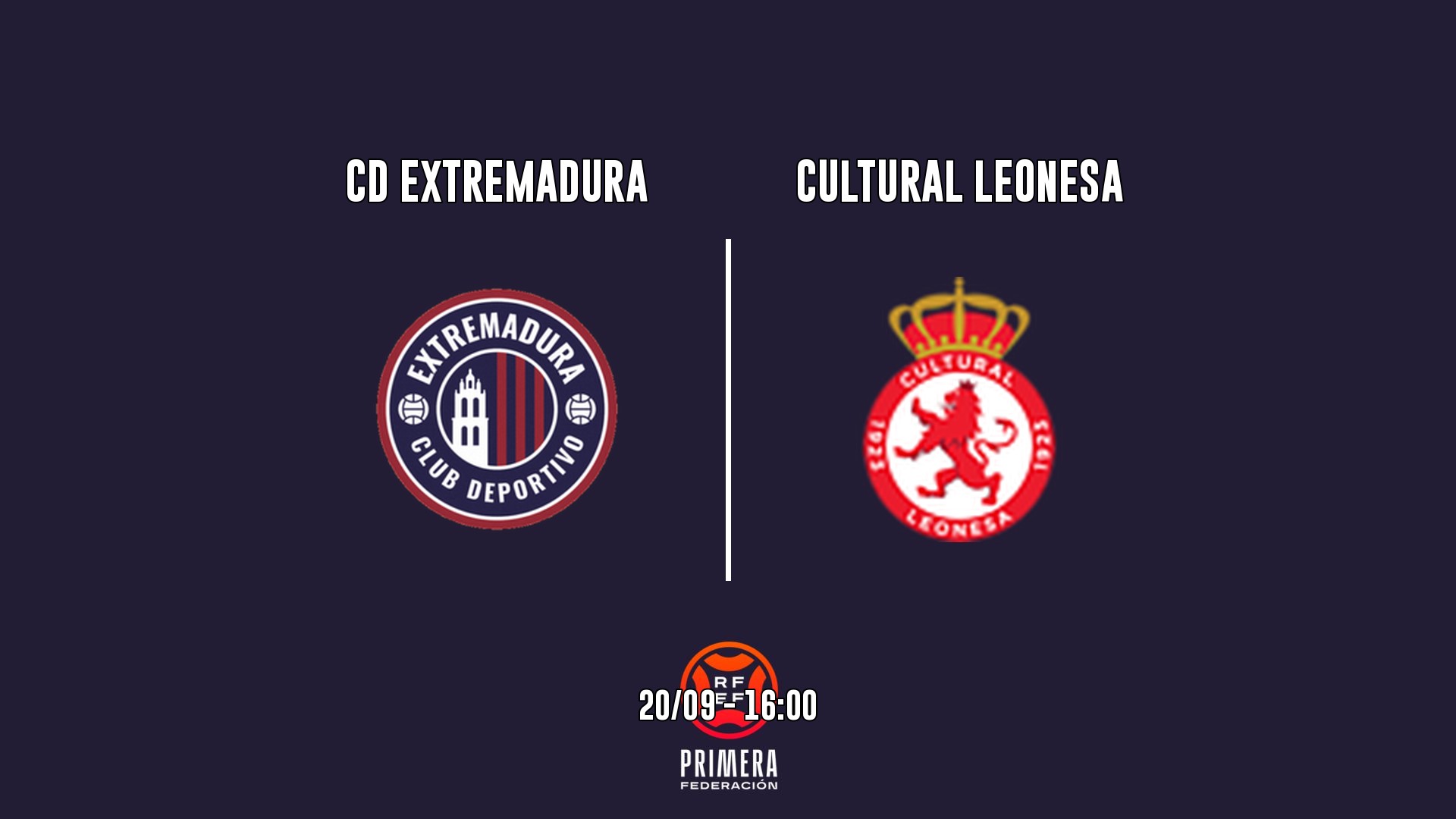 Cartel del partido CD Extremadura vs Cultural Leonesa