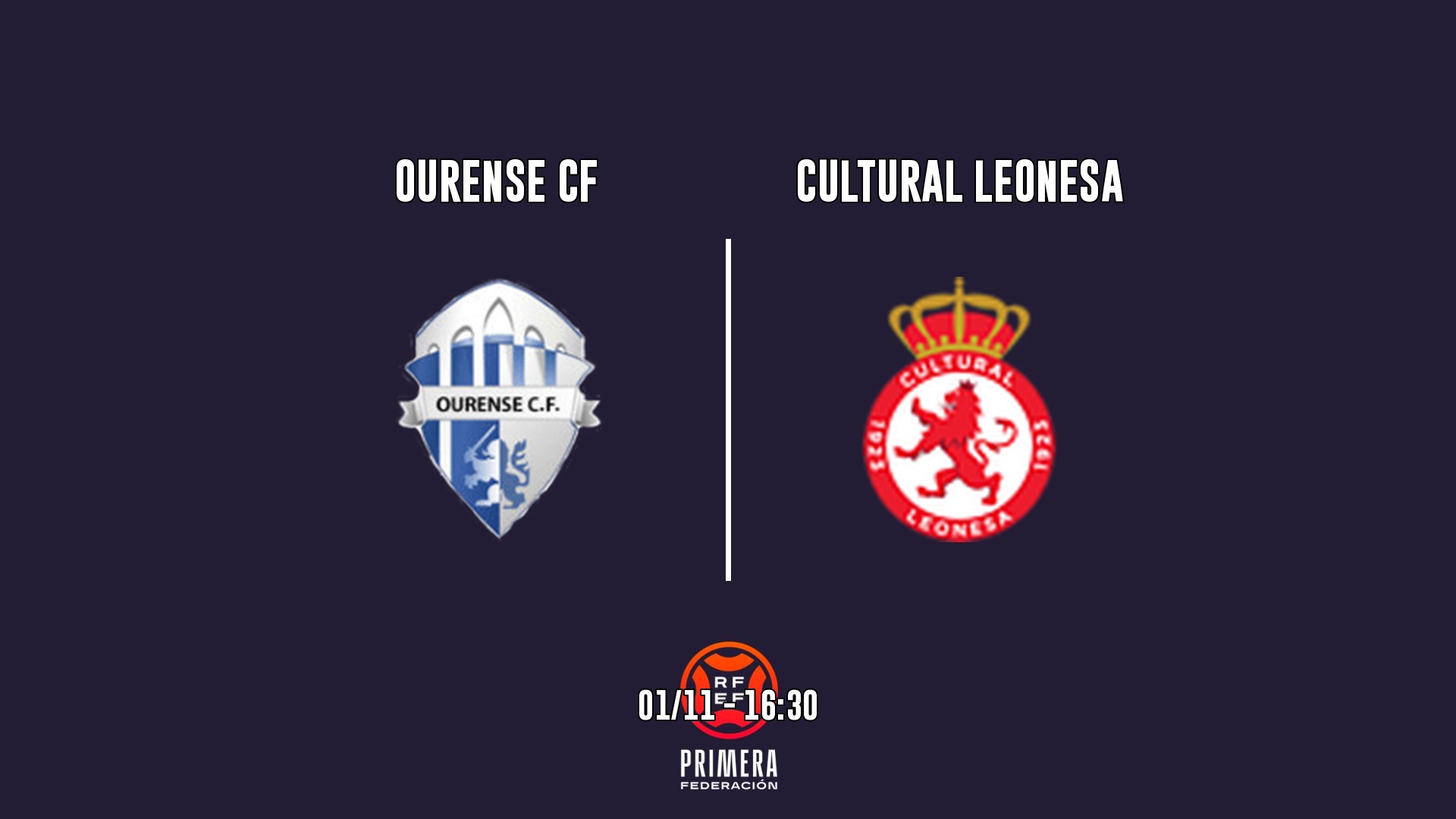 Cartel del partido Ourense CF vs Cultural Leonesa