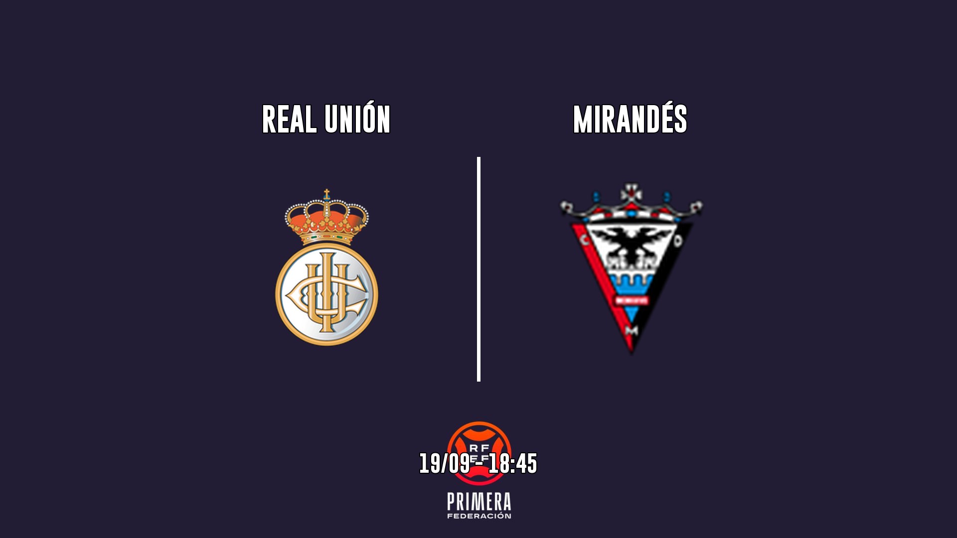 Cartel del partido Real Unión vs Mirandés